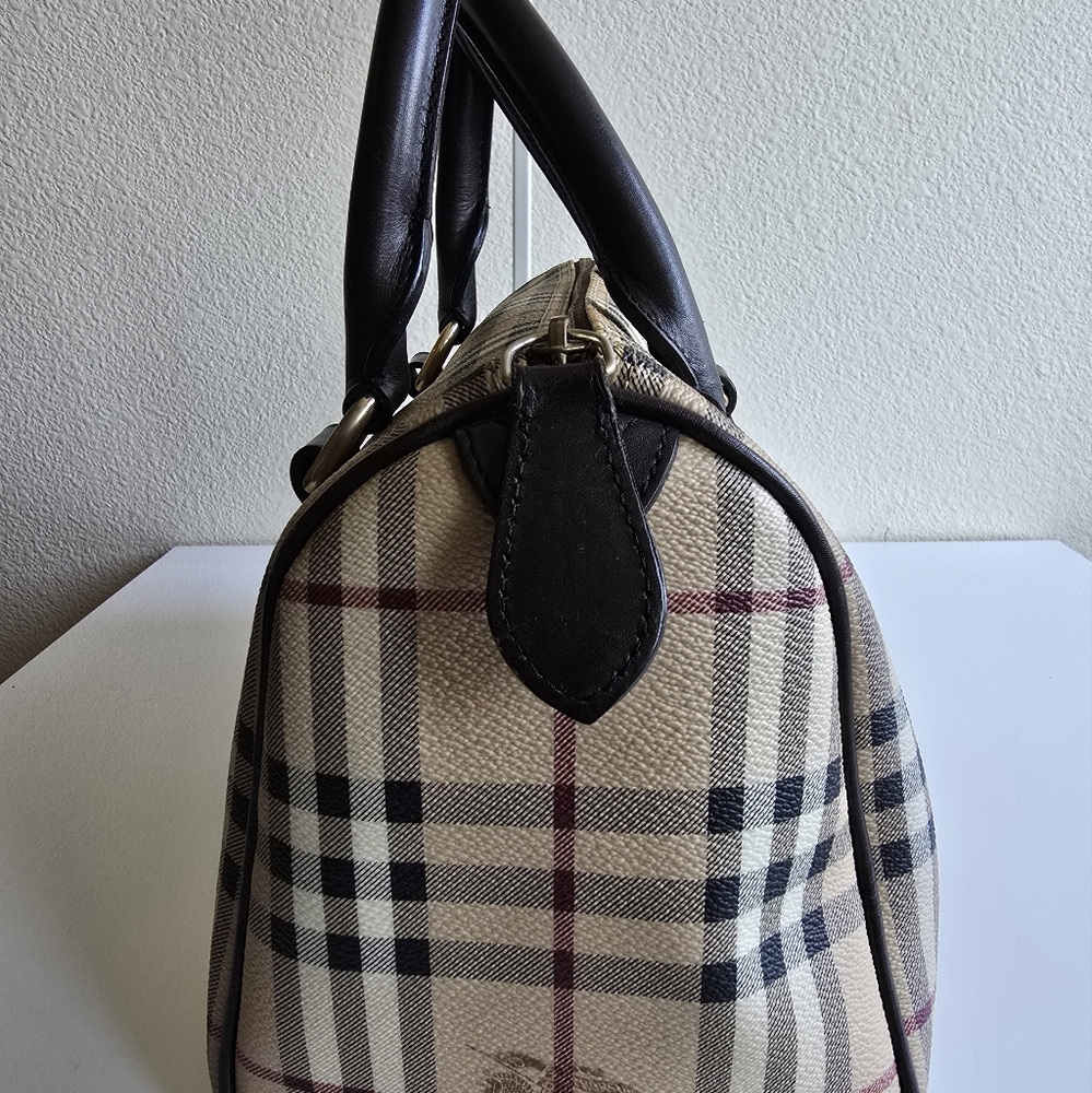Burberry Haymarket Check Boston Bag Brown - Picture 4 of 16